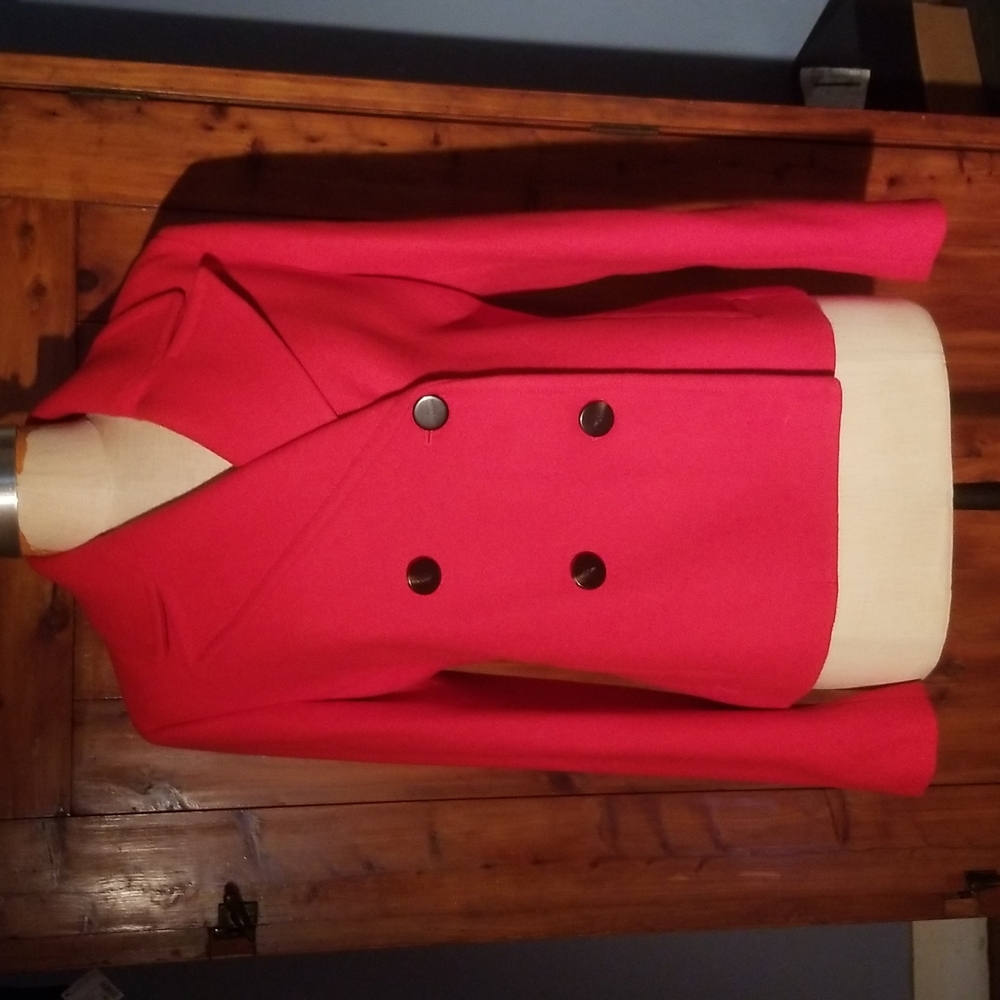 Ann Taylor Red Wool Pea Coat.NWT. Sz. Med.